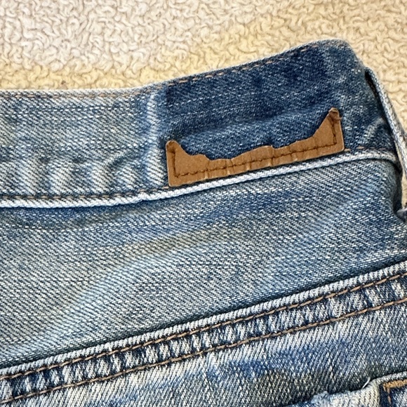 American Eagle Outfitters Distressed Blue Jean Shorts with Floral Embroidery - Picture 6 of 13